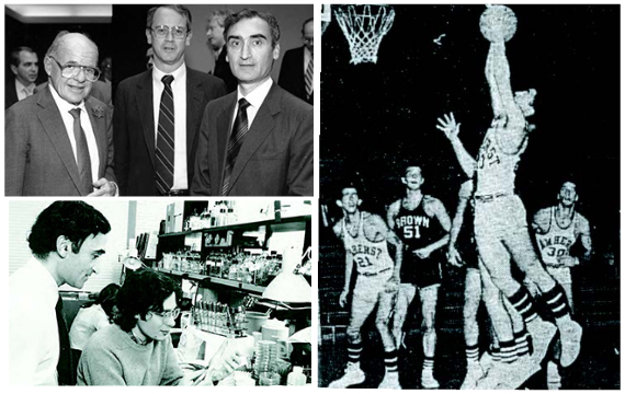 Collage of three images from Gerald Fink's life